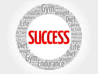 SUCCESS word cloud, fitness, sport, health concept