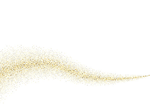 Vector Gold Glitter Wave Abstract Background