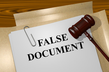 False Document concept - obrazy, fototapety, plakaty