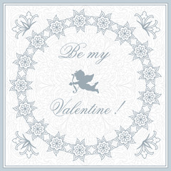 Fototapeta premium Valentine greeting card with cupid