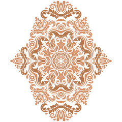Damask vector floral vertical colored pattern with oriental elements. Abstract traditional ornament