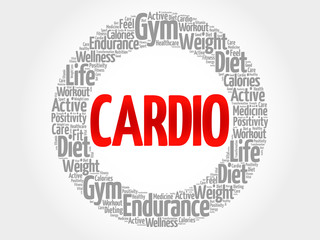 CARDIO word cloud, fitness, sport, health concept