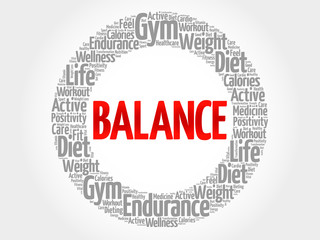 BALANCE word cloud, fitness, sport, health concept