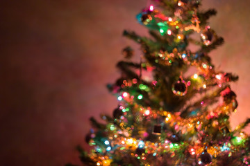 christmas background, image blur bokeh defocused lights