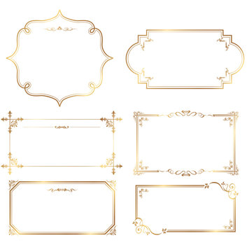 decorative gold frame set Vector
