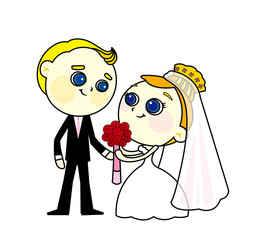 Happiness wedding / A man and a woman`s happiness wedding.