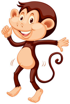 Little monkey dancing alone