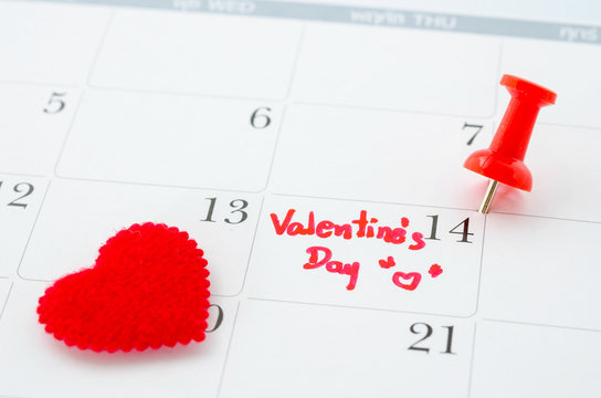 Calender of the valentine day