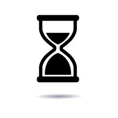 Vector illustration, icon hourglass flat design, a symbol of time.