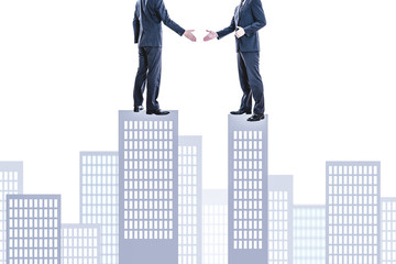 ビジネスマン同士の握手,会社の合併
