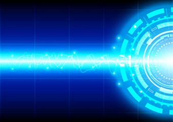 vector background abstract technology with wave communication co