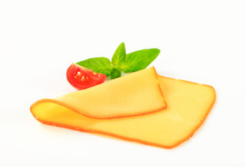 Slice of smoked cheese
