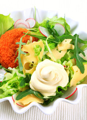 Green salad with cheese