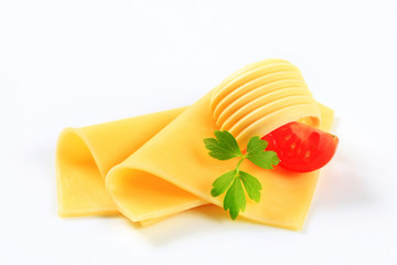 Sliced cheese and butter