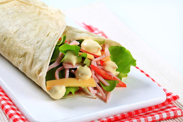 Easy ham and cheese wrap