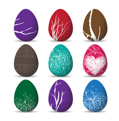 Set Easter eggs and happy easter