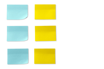 colored paper stickers isolated on white background with space for text