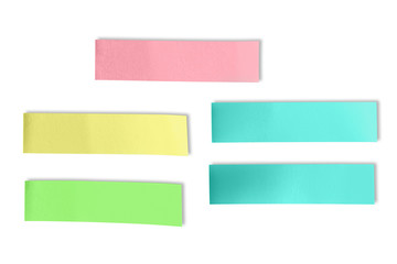 colored paper stickers isolated on a white background