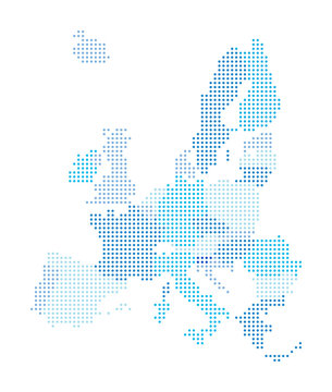 European Union Map - blue