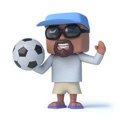 3d Sailor dude holds a football