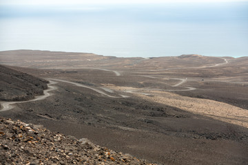 A raod to Playa de Cofete, Fuerteventura, Canary Islands, Spain