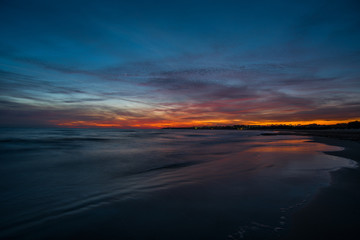 Fototapeta na wymiar Sunset on a beach in the Mediterranean - Sicily 