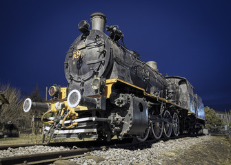 Naklejka premium Stara lokomotywa parowa