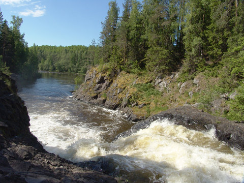 Kivach waterfall on the Suna River, Karelia, Russia