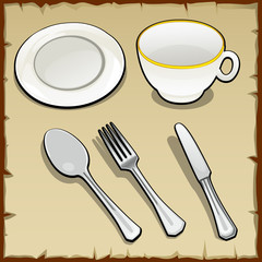 White tea set, the five elements