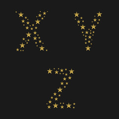 Golden stars alphabet