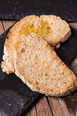 Some sliced bread during the preparation of the typical italian's starter: 