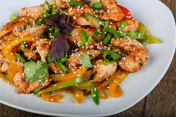 Stir-fried chicken