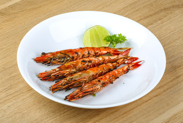 Grilled king prawns