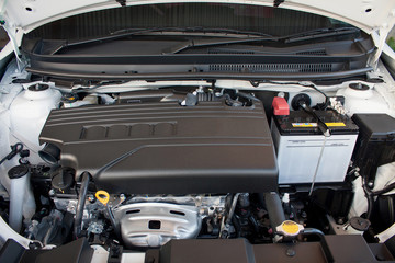 Fototapeta premium Close up detail of new car engine