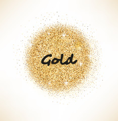 Glitter Background with space for your text. Gold glittering circle for card, vip, exclusive, certificate, gift, luxury, privilege, voucher, store, present, shopping.Vector illustration EPS 10