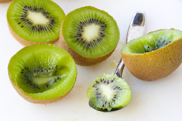 Fresh green kiwis