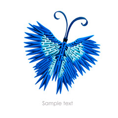 Origami  blue butterfly