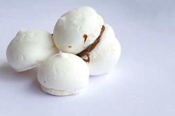 Italian meringue. Close up