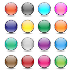 Bunte Glas-Buttons Icon-Set - Vektor