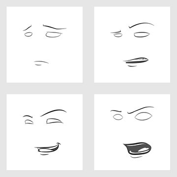 Funny Faces. Showing Emotions