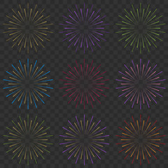 Multicolored firework explodes