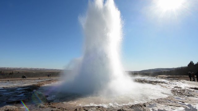 Strokkur Geyser erupting 