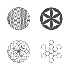 Flower of Life. set of icons. design elements