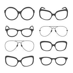 Eyeglasses Silhouette. Vector