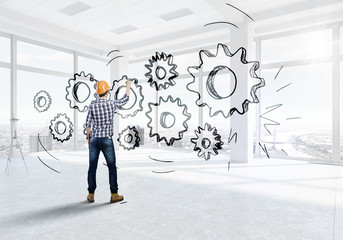 Construction man draw mechanism