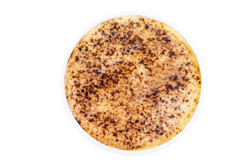 tiramisu cake on cup, isolated