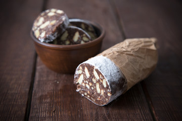 dessert of cookies, chocolate, coffee and condensed milk