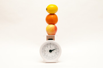 fruit on scales