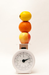 fruit on scales