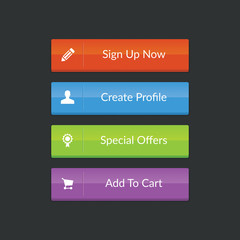 Web Button Set with icons